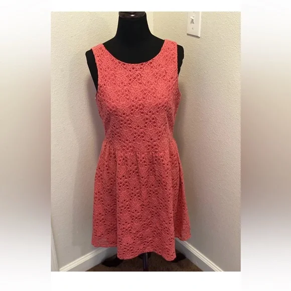 THE LIMITED CORAL LACE DRESS A LINE SLEEVELESS SIZE 10 - Picture 1 of 5